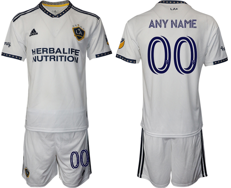 Men 2022-2023 Club Los Angeles Galaxy home white customized Adidas Soccer Jersey->customized soccer jersey->Custom Jersey